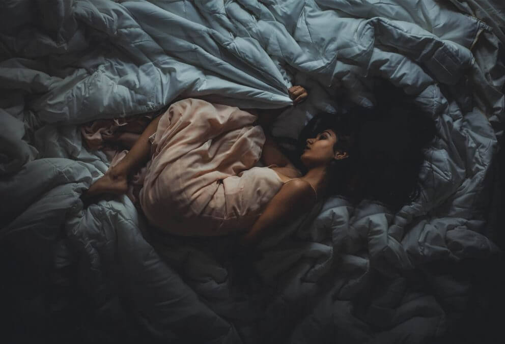 Woman trying to sleep