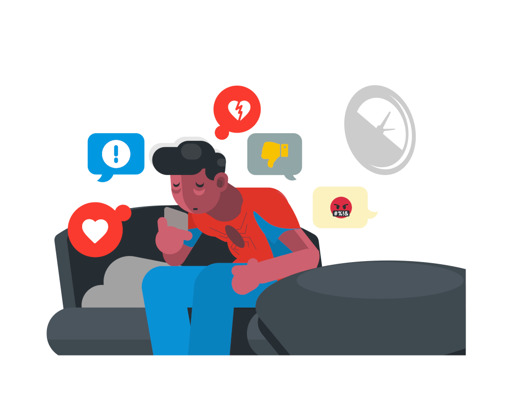 image of boy on bed not sleeping reading phone